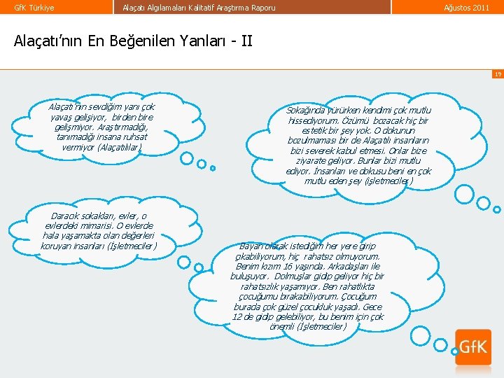 Gf. K Türkiye Alaçatı Algılamaları Kalitatif Araştırma Raporu Ağustos 2011 Alaçatı’nın En Beğenilen Yanları