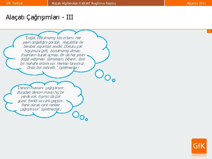 Gf. K Türkiye Alaçatı Algılamaları Kalitatif Araştırma Raporu Ağustos 2011 Alaçatı Çağrışımları - III