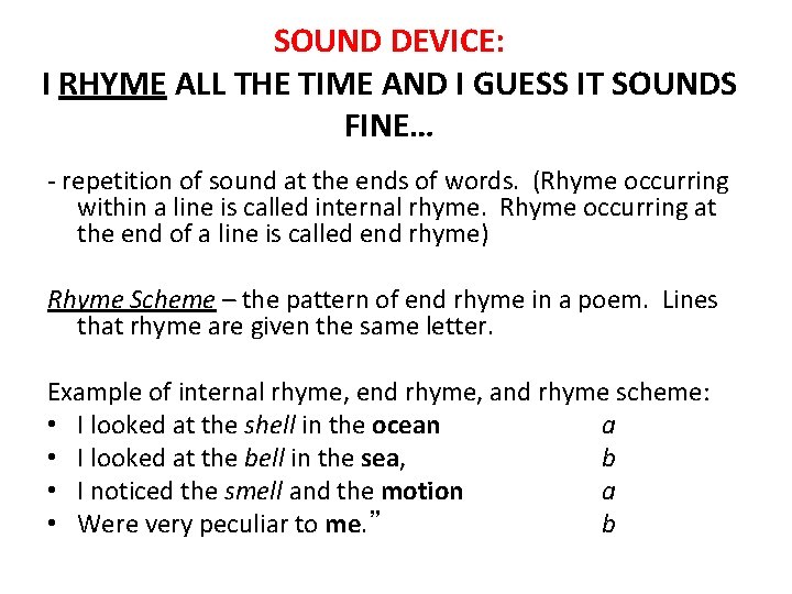 SOUND DEVICE: I RHYME ALL THE TIME AND I GUESS IT SOUNDS FINE… - SOUND DEVICE: I RHYME ALL THE TIME AND I GUESS IT SOUNDS FINE… -