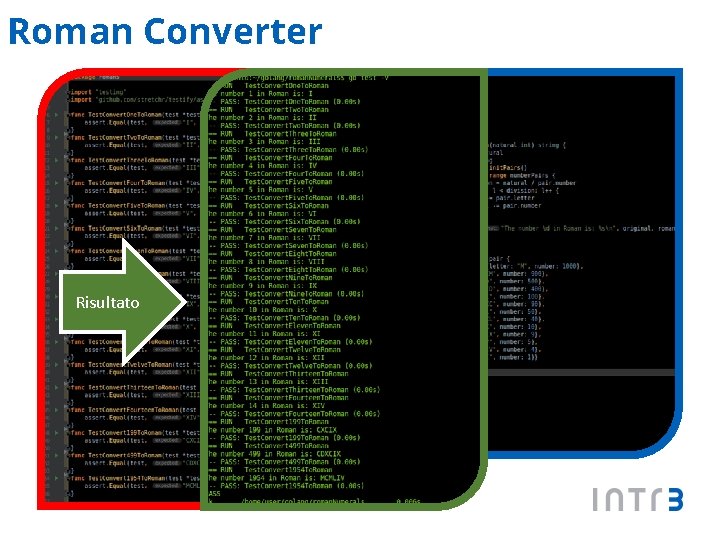 Roman Converter Codice Risultato Layout i 3 per presentazioni Test 