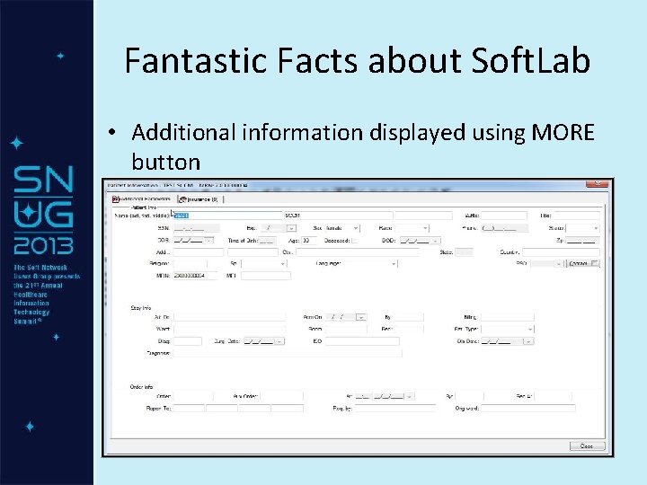 Fantastic Facts about Soft. Lab • Additional information displayed using MORE button 