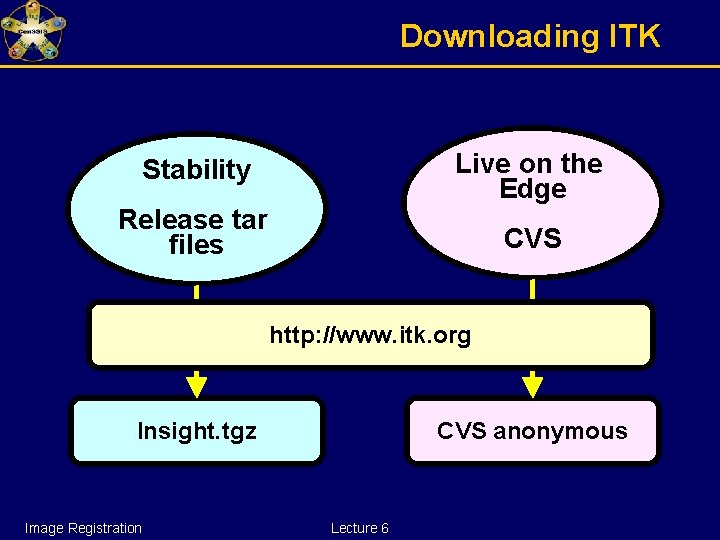 Downloading ITK Live on the Edge Stability Release tar files CVS http: //www. itk.