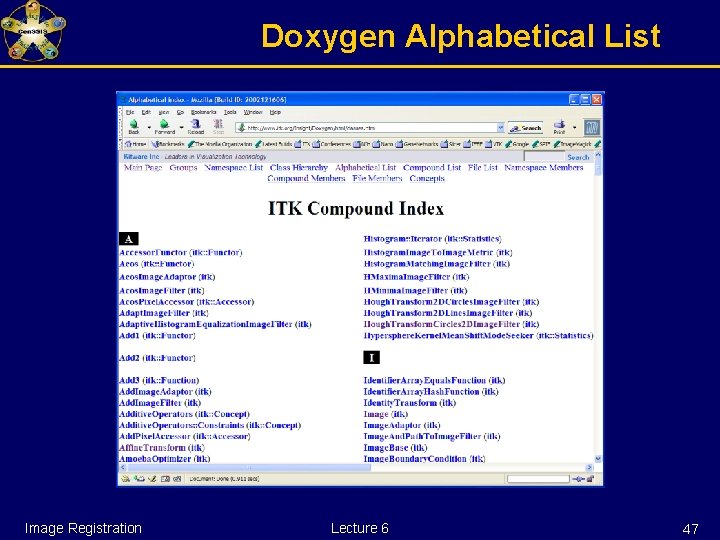 Doxygen Alphabetical List Image Registration Lecture 6 47 