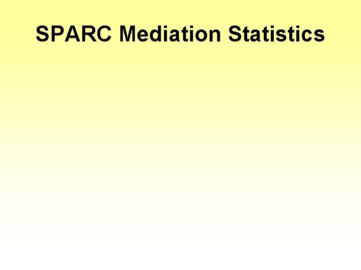 SPARC Mediation Statistics 