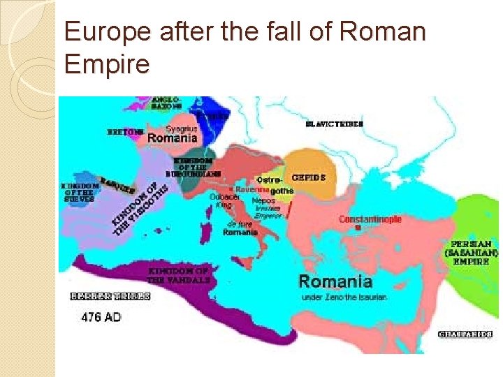 Europe after the fall of Roman Empire 