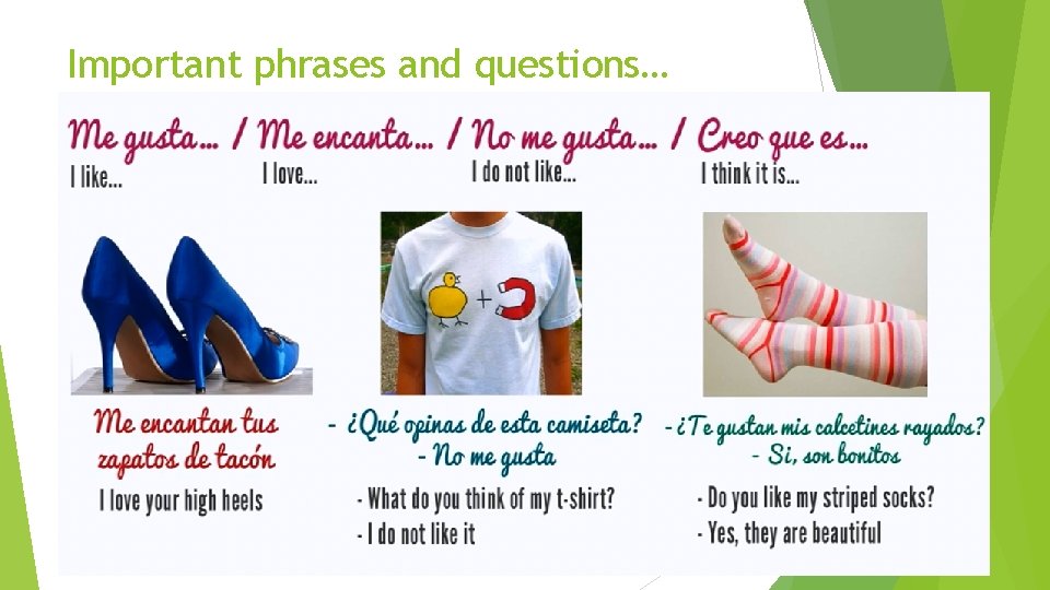 Important phrases and questions… 