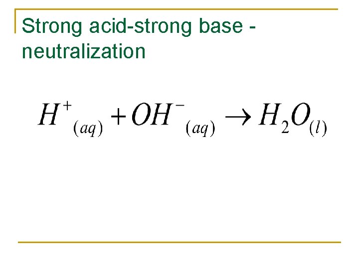 Strong acid-strong base neutralization 