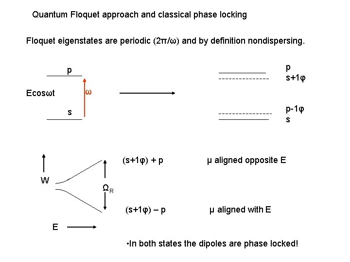 Quantum Floquet approach and classical phase locking Floquet eigenstates are periodic (2π/ω) and by