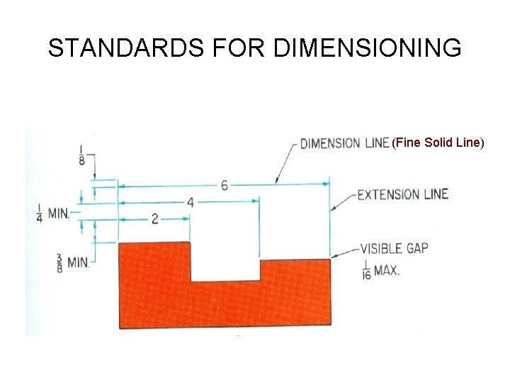 STANDARDS FOR DIMENSIONING • Fine solid line (Fine Solid Line) 