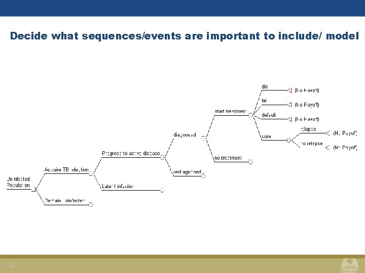 Decide what sequences/events are important to include/ model 11 