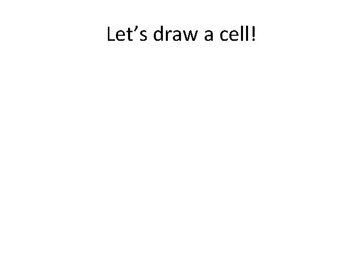 Let’s draw a cell! 