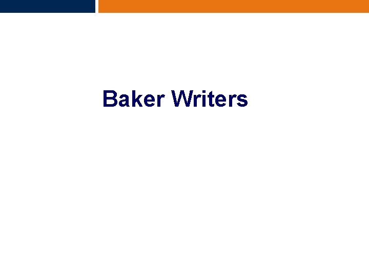 Baker Writers 