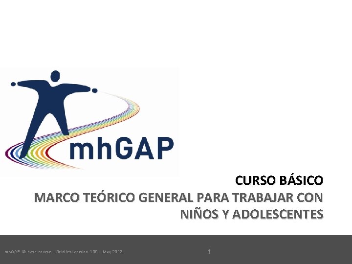 CURSO BÁSICO MARCO TEÓRICO GENERAL PARA TRABAJAR CON NIÑOS Y ADOLESCENTES 1 mh. GAP-IG