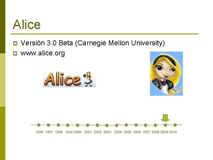 Alice p p Versión 3. 0 Beta (Carnegie Mellon University) www. alice. org 