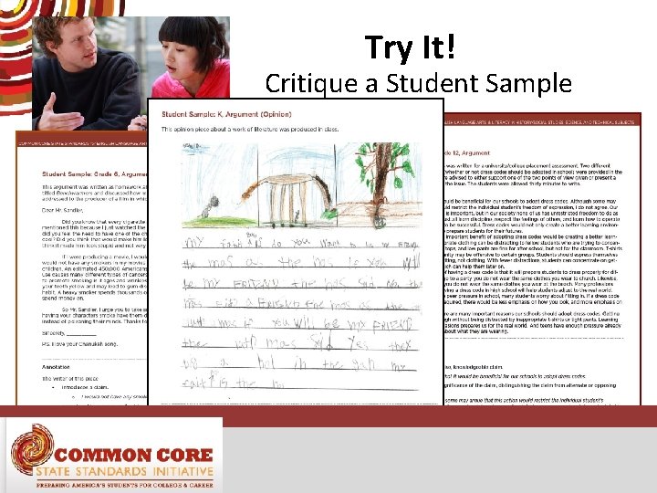 Try It! Critique a Student Sample 
