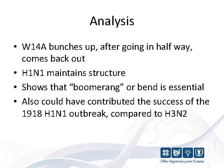 Analysis • W 14 A bunches up, after going in half way, comes back