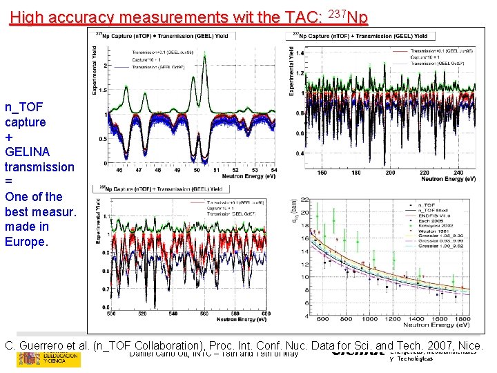 High accuracy measurements wit the TAC: 237 Np n_TOF capture + GELINA transmission =