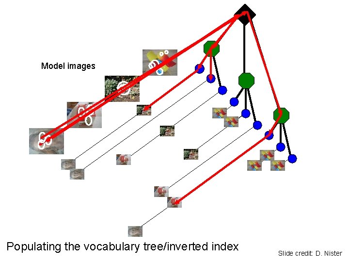 Model images Populating the vocabulary tree/inverted index Slide credit: D. Nister Model images Populating the vocabulary tree/inverted index Slide credit: D. Nister