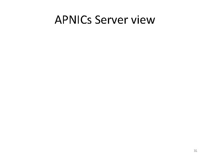 APNICs Server view 31 