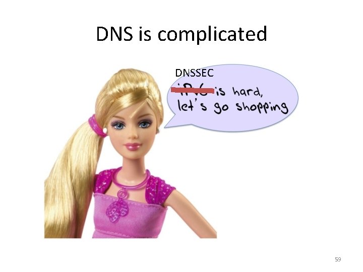 DNS is complicated DNSSEC 59 