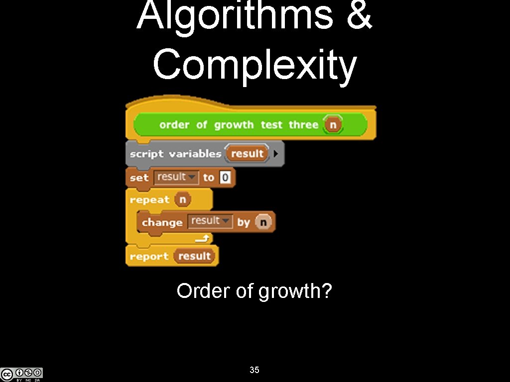 Algorithms & Complexity Order of growth? 35 