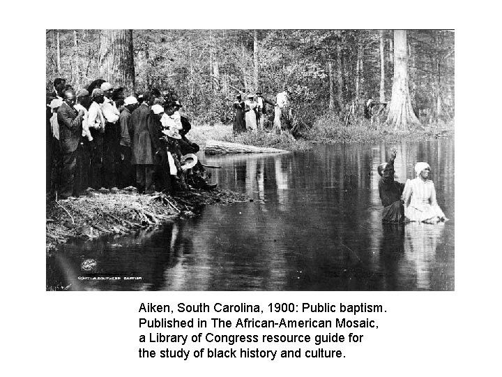 Aiken, South Carolina, 1900: Public baptism. Published in The African-American Mosaic, a Library of
