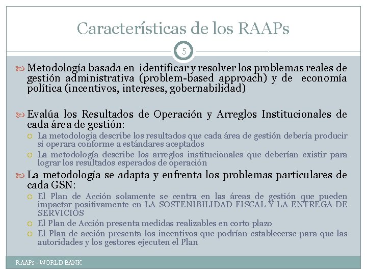 Rapid Assessments and Action Plans A World Bank