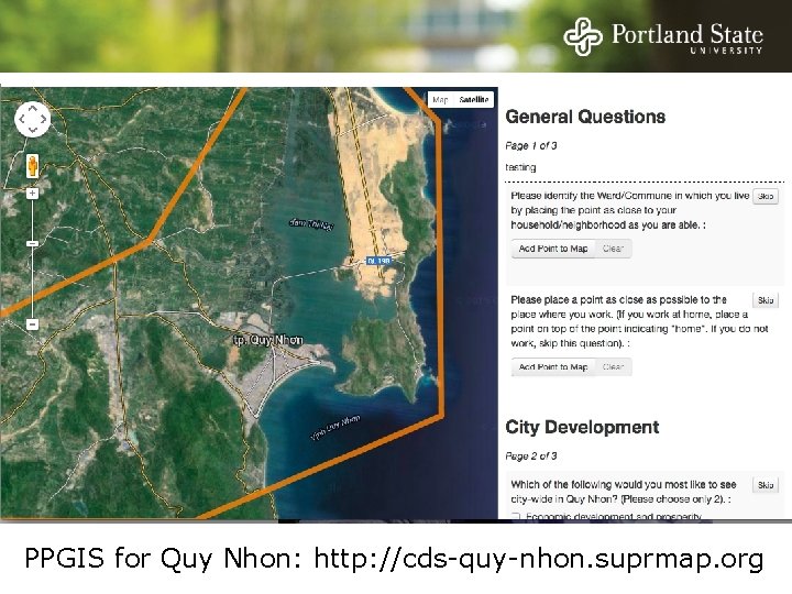 PPGIS for Quy Nhon: http: //cds-quy-nhon. suprmap. org 