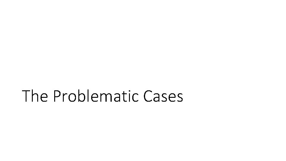 The Problematic Cases 