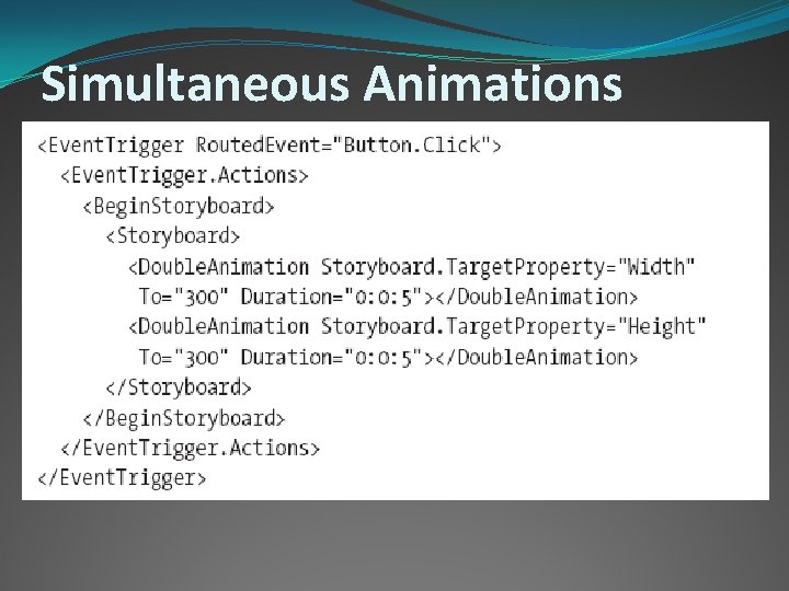 Simultaneous Animations 