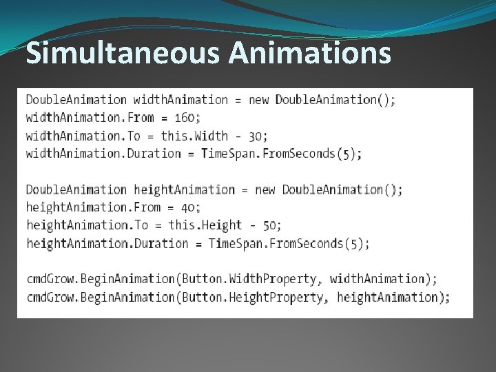 Simultaneous Animations 