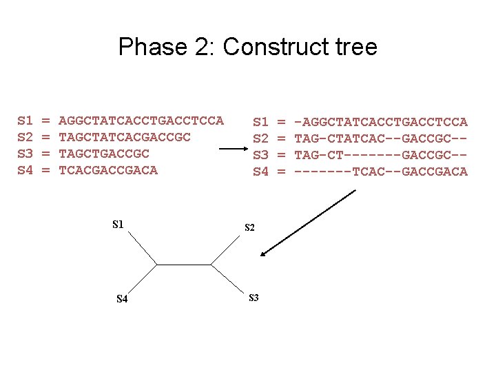 Phase 2: Construct tree S 1 S 2 S 3 S 4 = =