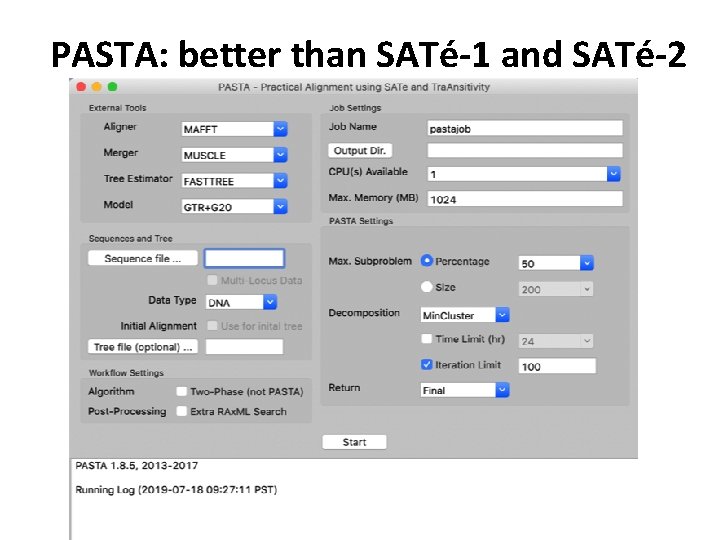 PASTA: better than SATé-1 and SATé-2 