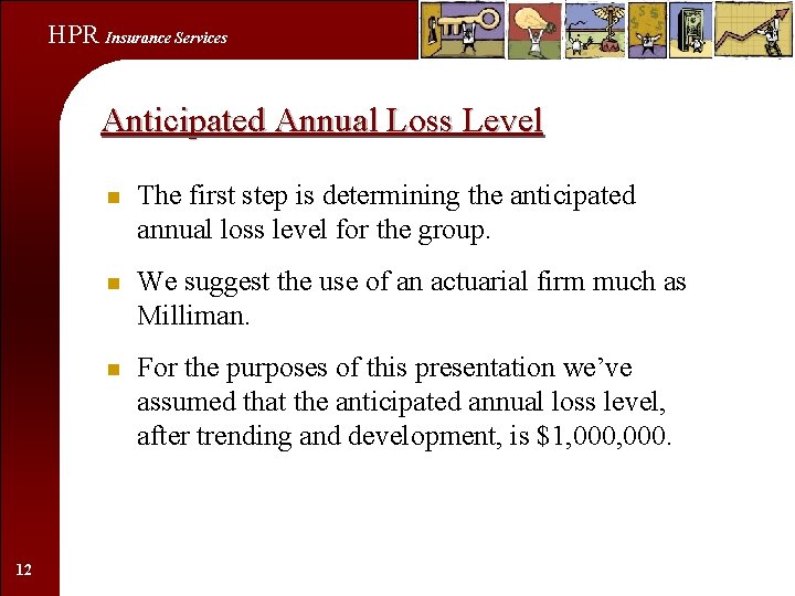 HPR Insurance Services Anticipated Annual Loss Level 12 n The first step is determining