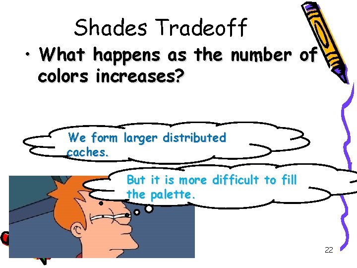 Shades Tradeoff • What happens as the number of colors increases? We form larger Shades Tradeoff • What happens as the number of colors increases? We form larger