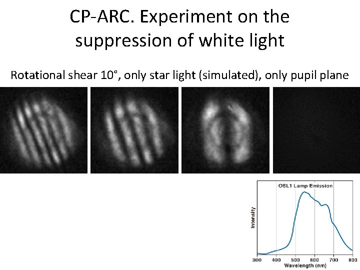 CP-ARC. Experiment on the suppression of white light Rotational shear 10°, only star light