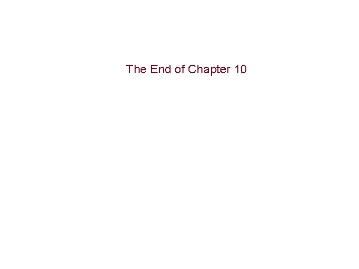 The End of Chapter 10 