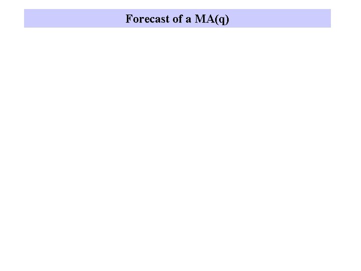 Forecast of a MA(q) 