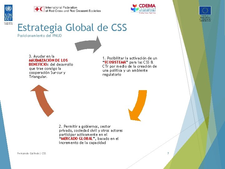 Estrategia Global de CSS Posicionamiento del PNUD 3. Ayudar en la MAXIMIZACIÓN DE LOS