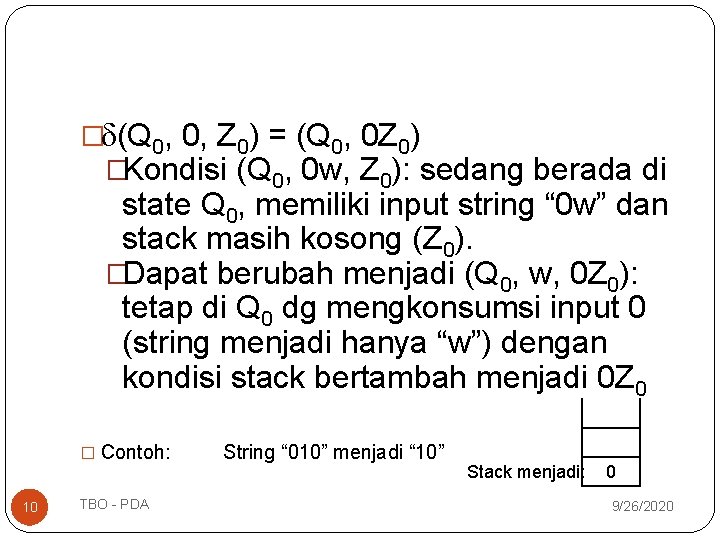 � (Q 0, 0, Z 0) = (Q 0, 0 Z 0) �Kondisi (Q � (Q 0, 0, Z 0) = (Q 0, 0 Z 0) �Kondisi (Q
