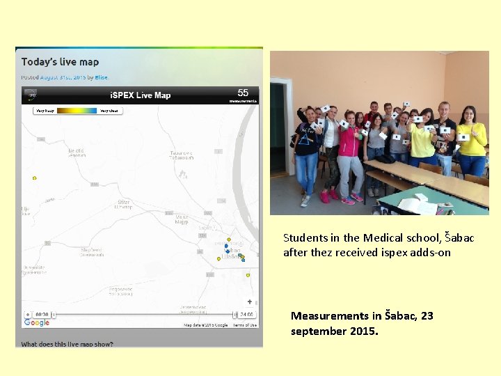 Students in the Medical school, Šabac after thez received ispex adds-on Measurements in Šabac,