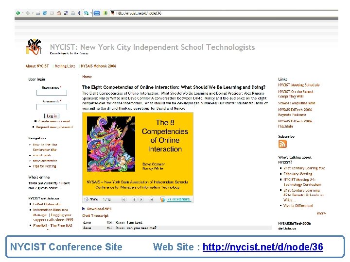 NYCIST Conference Site Web Site : http: //nycist. net/d/node/36 