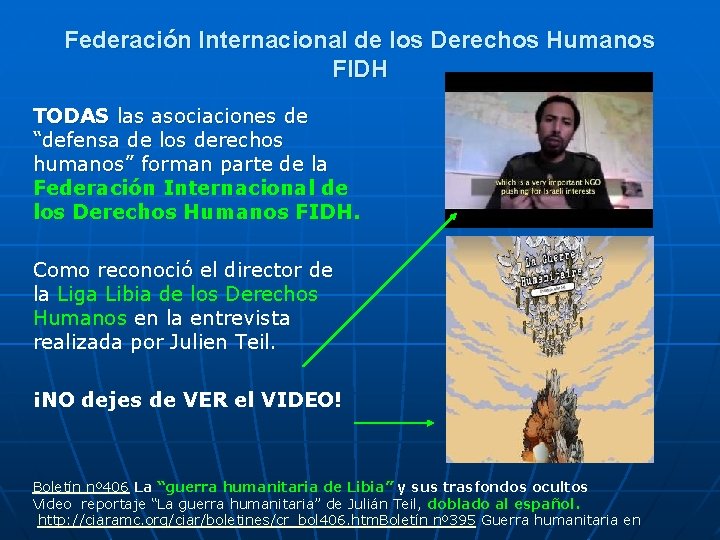 Federación Internacional de los Derechos Humanos FIDH TODAS las asociaciones de “defensa de los