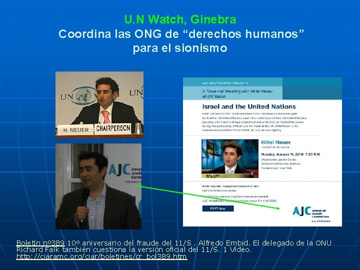 U. N Watch, Ginebra Coordina las ONG de “derechos humanos” para el sionismo Boletín