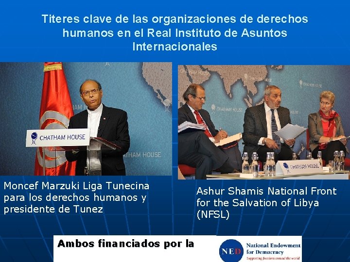 Titeres clave de las organizaciones de derechos humanos en el Real Instituto de Asuntos