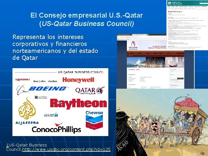 El Consejo empresarial U. S. -Qatar (US-Qatar Business Council) Representa los intereses corporativos y