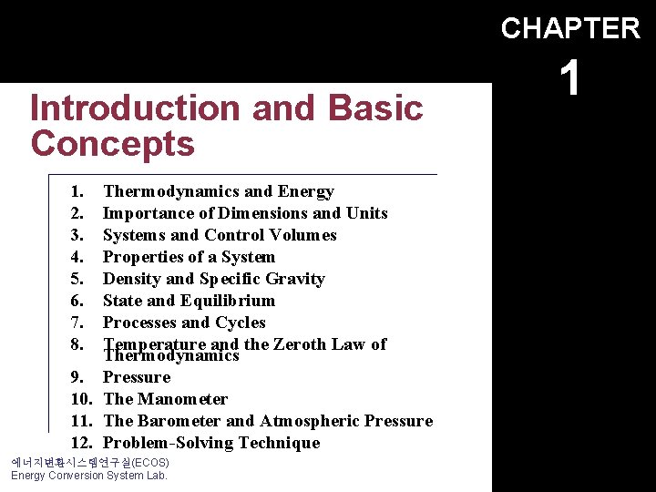 CHAPTER Introduction and Basic Concepts 1 1. 2. 3. 4. 5. 6. 7. 8.