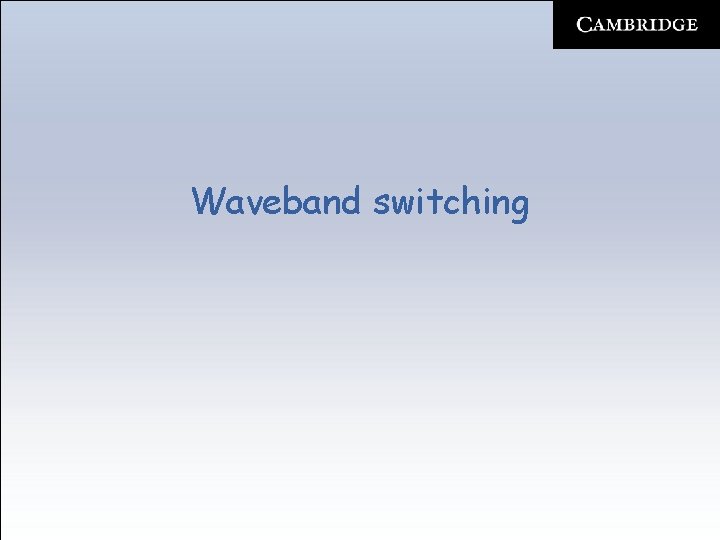 Waveband switching 