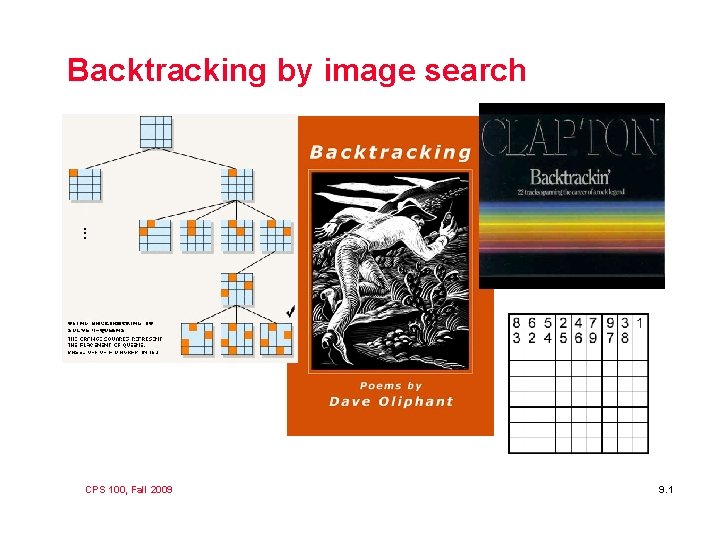 Backtracking by image search CPS 100, Fall 2009 9. 1 