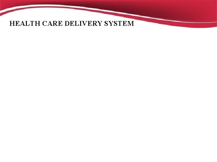 HEALTH CARE DELIVERY SYSTEM 